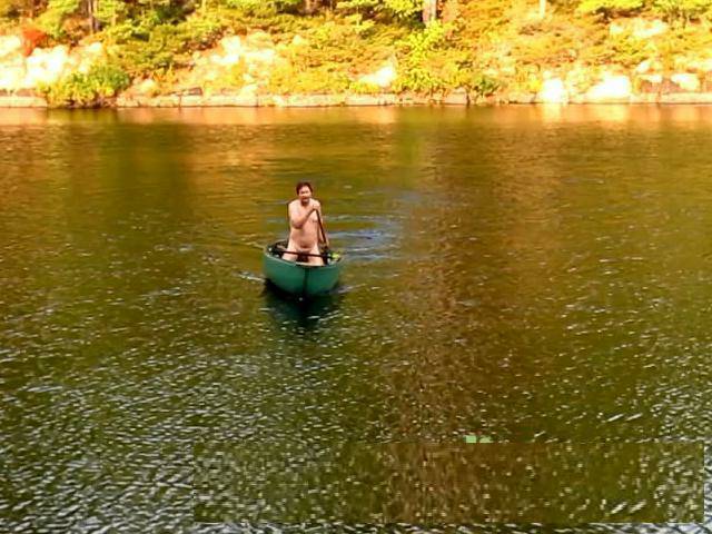 Canoeing naked of McCrae Lake.